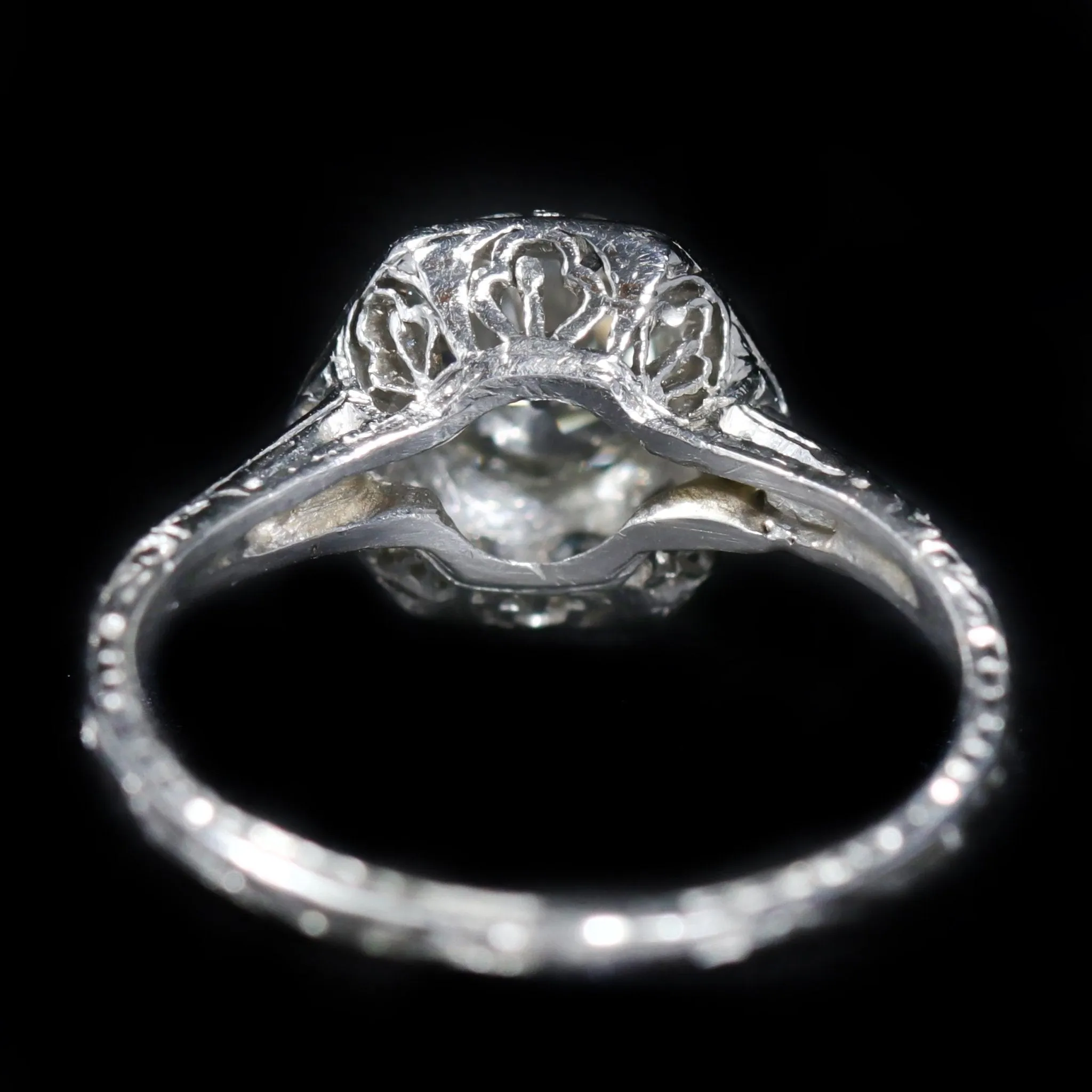 Art Deco 0.65 Carat Old European Cut Diamond Engagement Ring