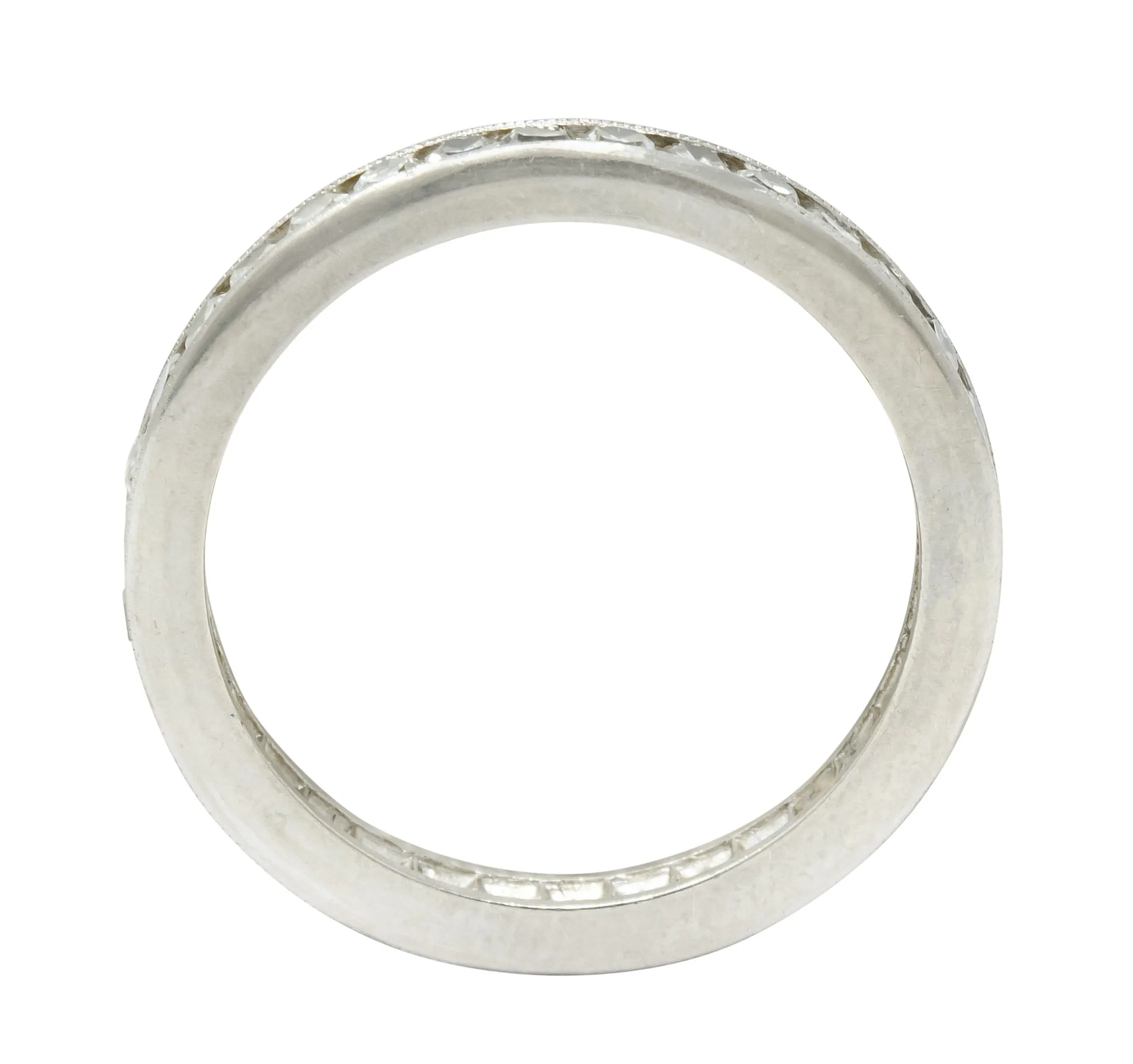 Art Deco 1.00 CTW Diamond Platinum Channel Eternity Band Ring
