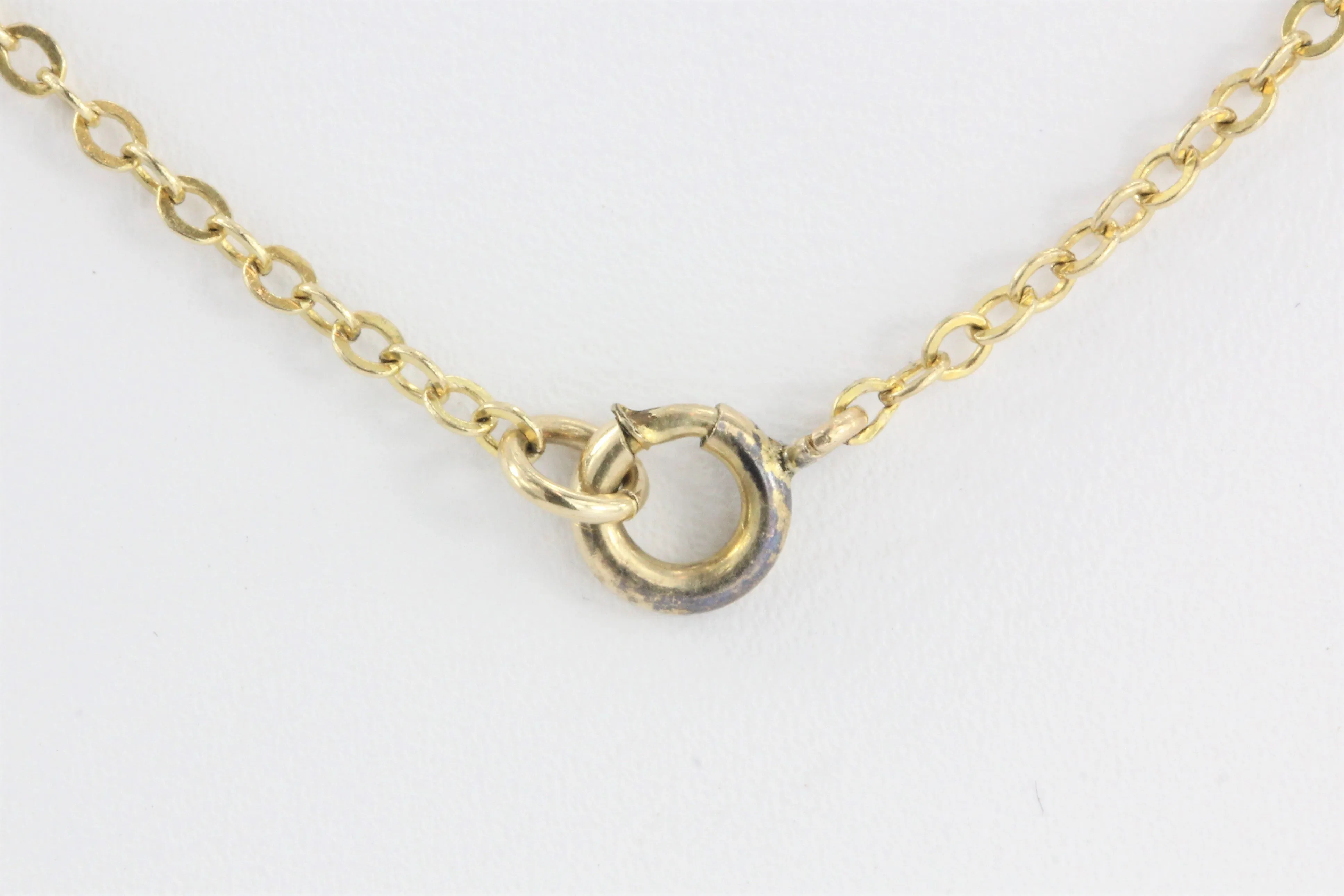 Art Deco 10K Gold Diamond Pearl Lavalier Necklace c.1930