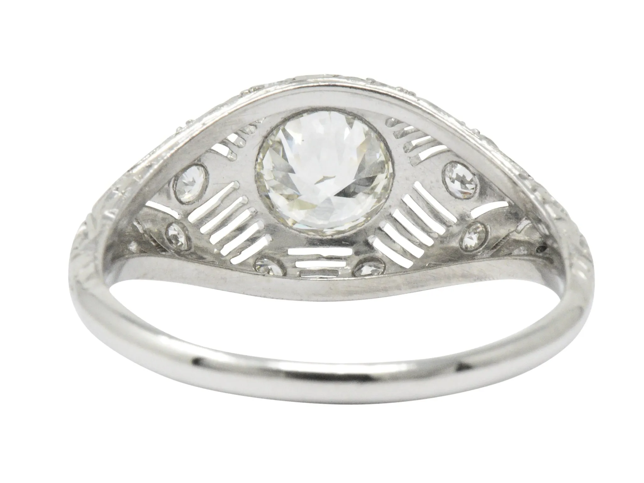 Art Deco 1.25 CTW Diamond Platinum Alternative Engagement Ring GIA