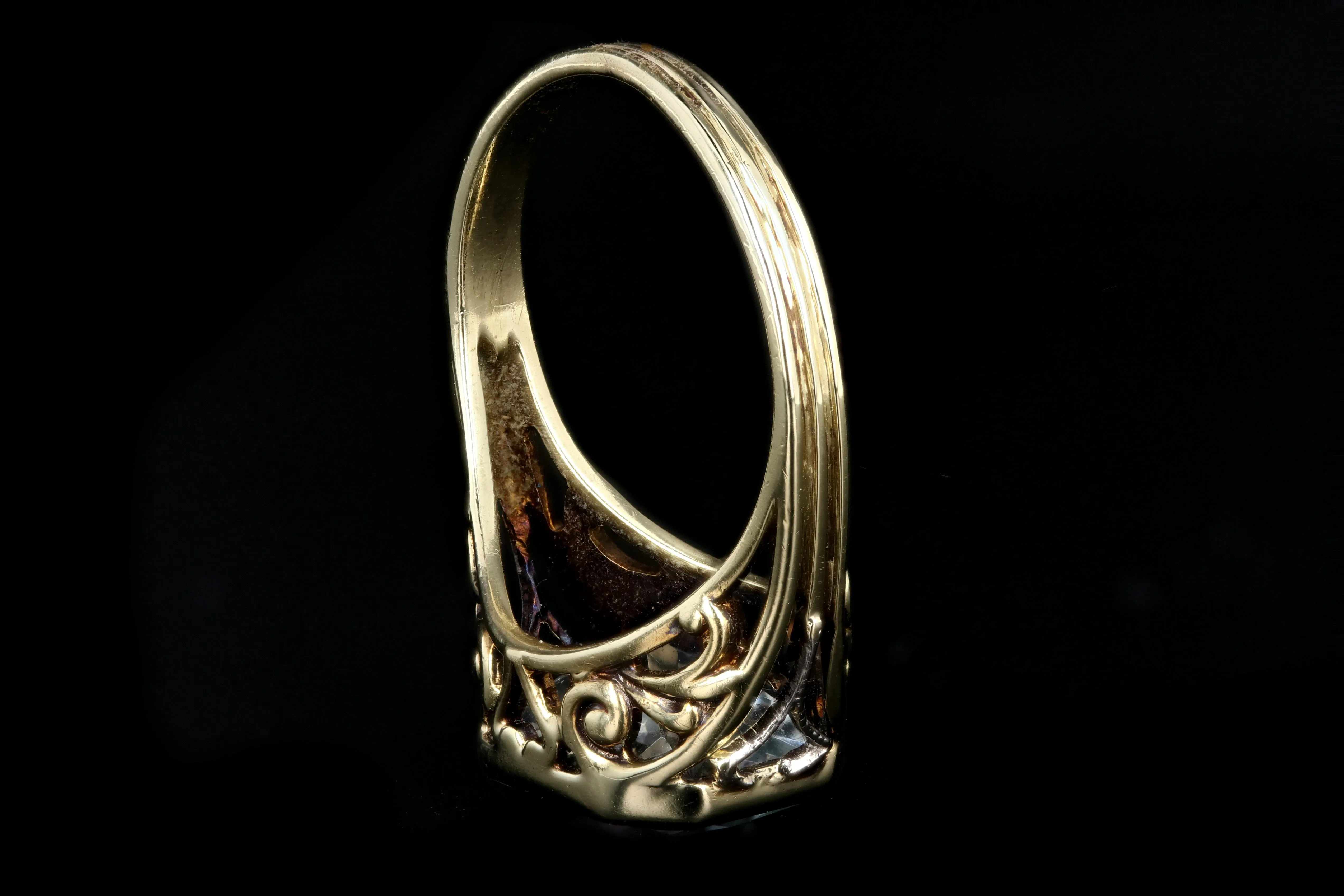 Art Deco 14K 3.2 Carat Aquamarine Ring