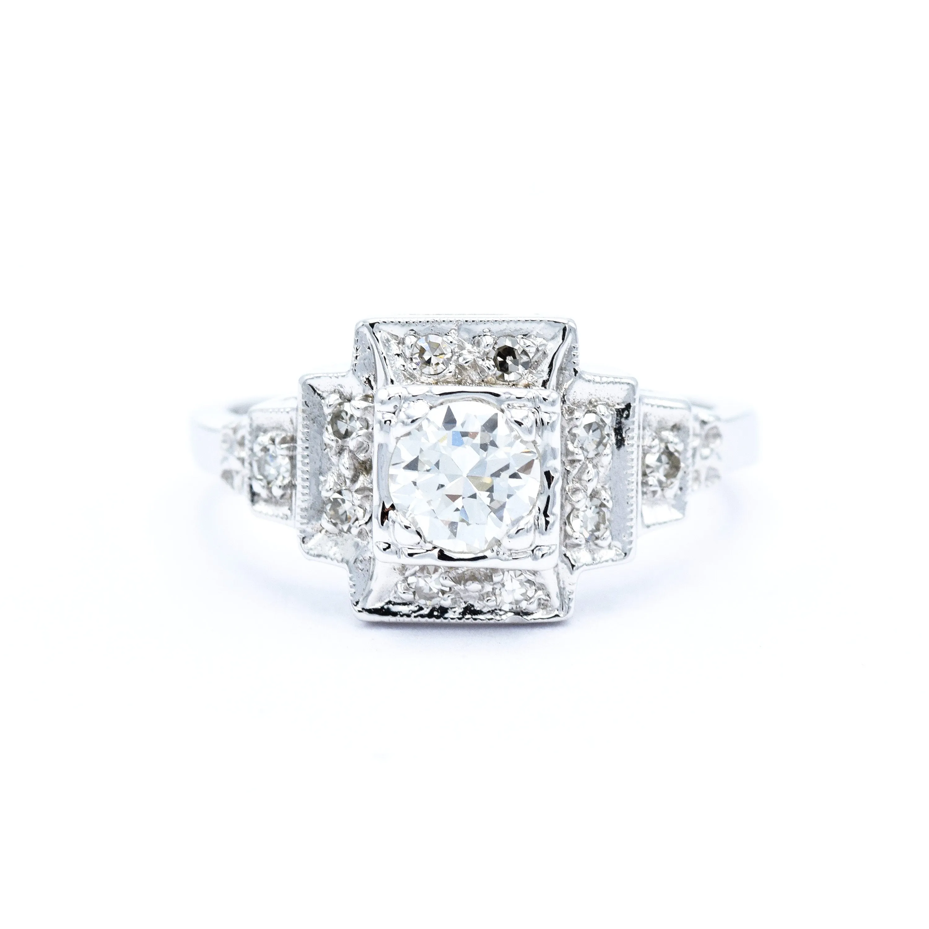 Art Deco, 14kt White Gold Ring