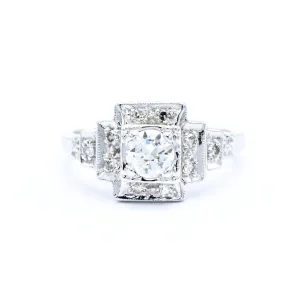 Art Deco, 14kt White Gold Ring