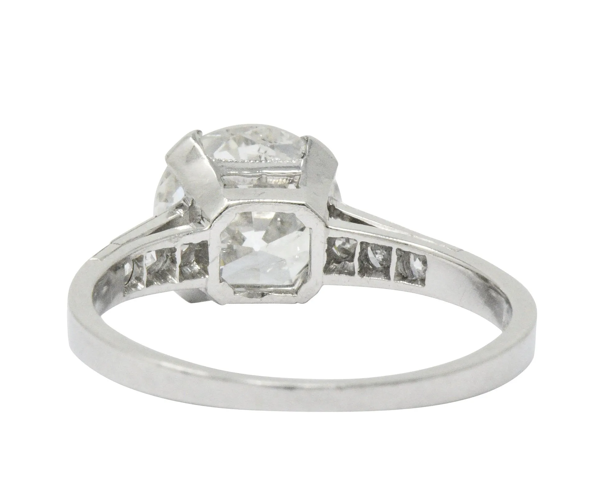 Art Deco 1.83 CTW Diamond Platinum Engagement Ring GIA