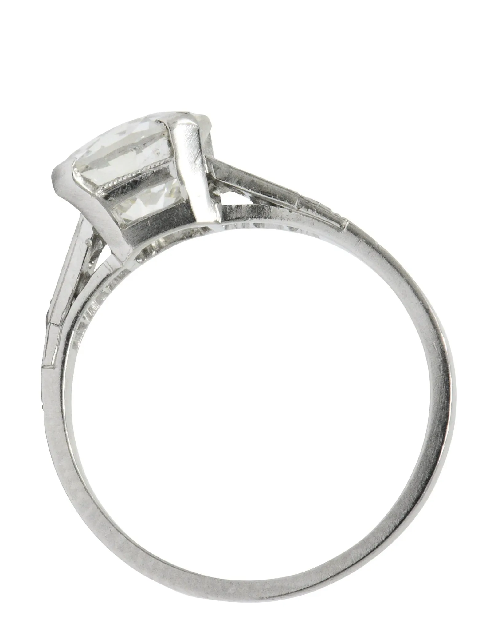 Art Deco 1.83 CTW Diamond Platinum Engagement Ring GIA