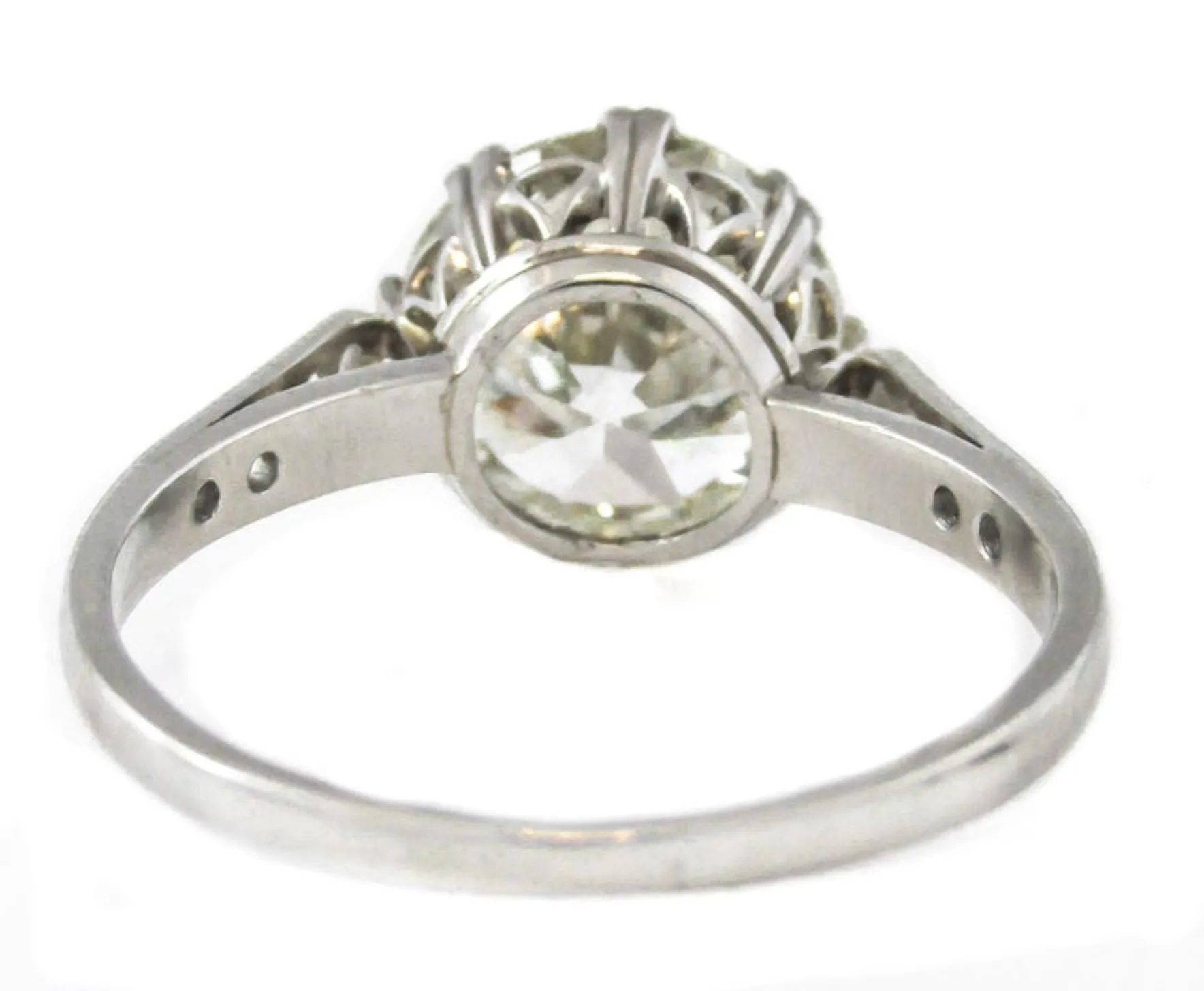 Art Deco 5.06 Carat Old European Cut Diamond Platinum Engagement Ring