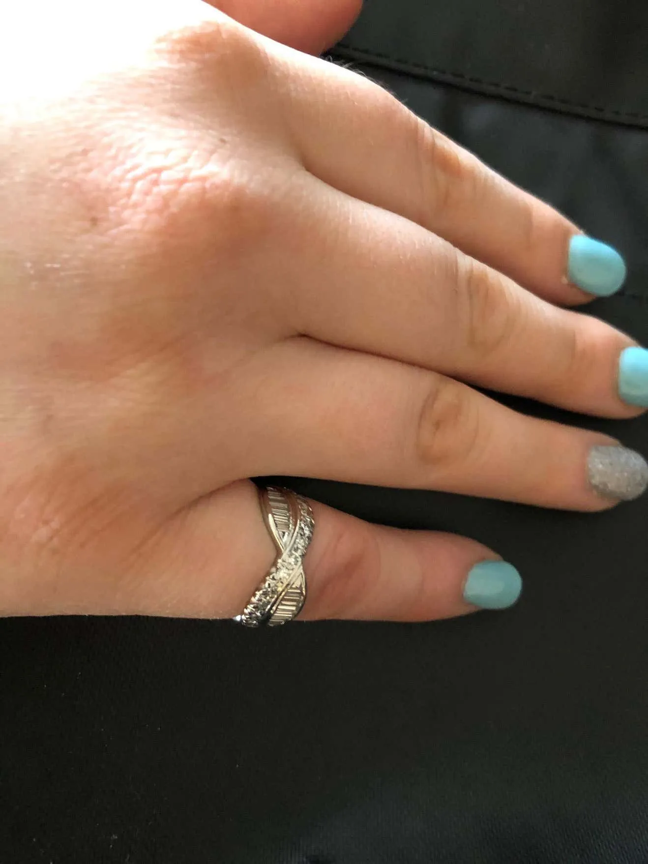 Art Deco Baguette and Round Diamond Platinum Eternity Band