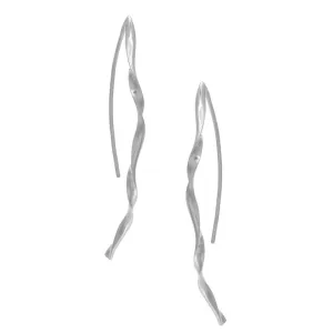Art Deco Crescent Earrings | Satin Finish | Long