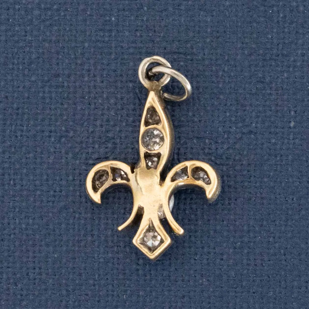 Art Deco Diamond Fleur De Lis Charm