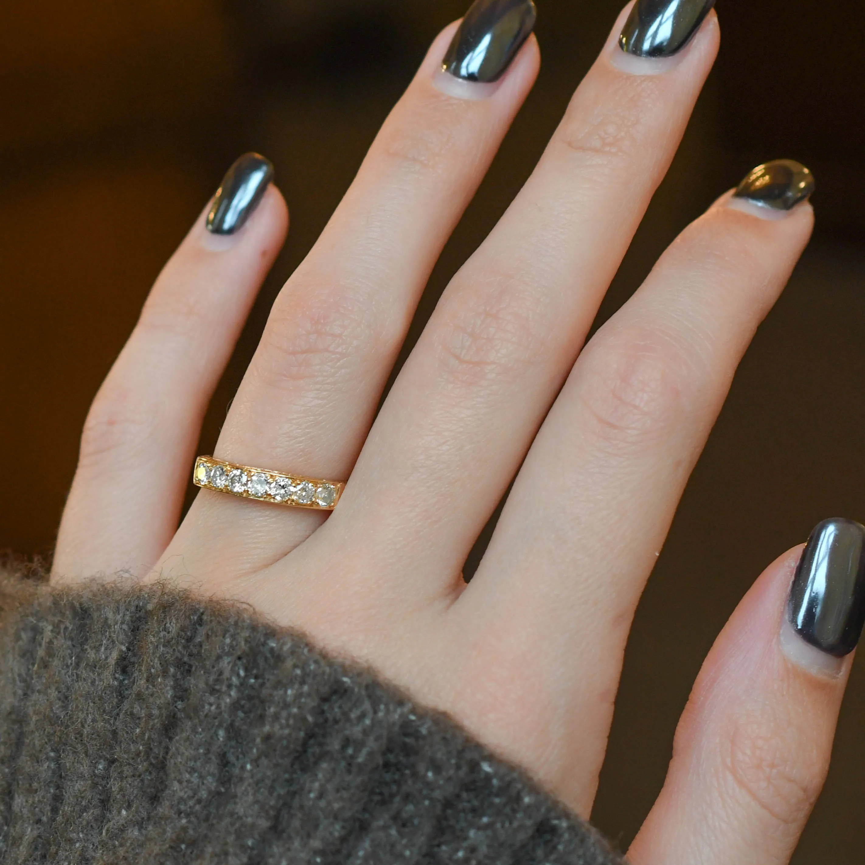 Art Deco Diamond Half Eternity Ring