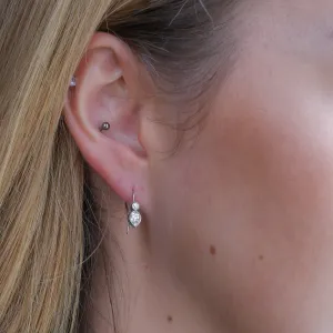 Art Deco Diamond Heart Drop Earrings