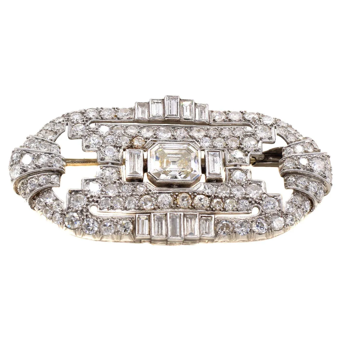 Art Deco Diamond Platinum Brooch