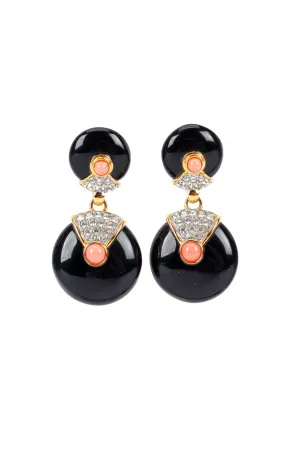 Art Deco Disc Drop Earrings
