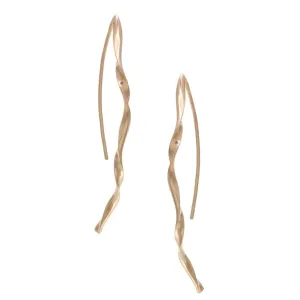 Art Deco Earrings | Gold-filled Satin Finish | Long