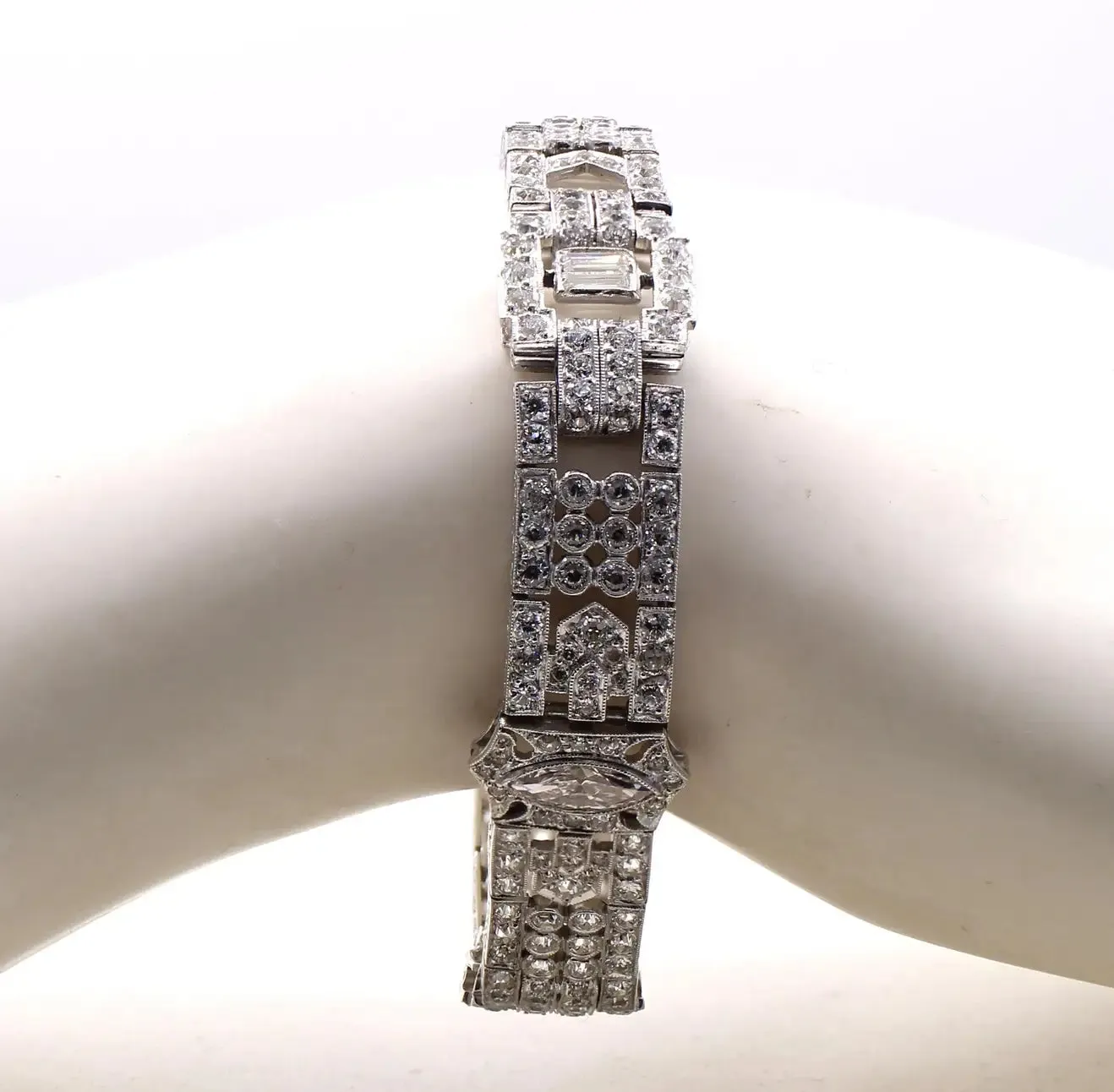Art Deco French Diamond Platinum Bracelet 1925