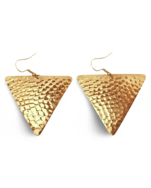 Art Deco Hand Painted Blue Green Triangle Earrings