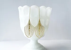 Art Deco Leaf Earrings | Brass