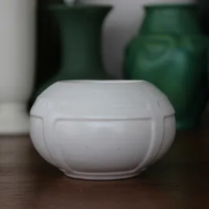 Art Deco Matte White Bowl