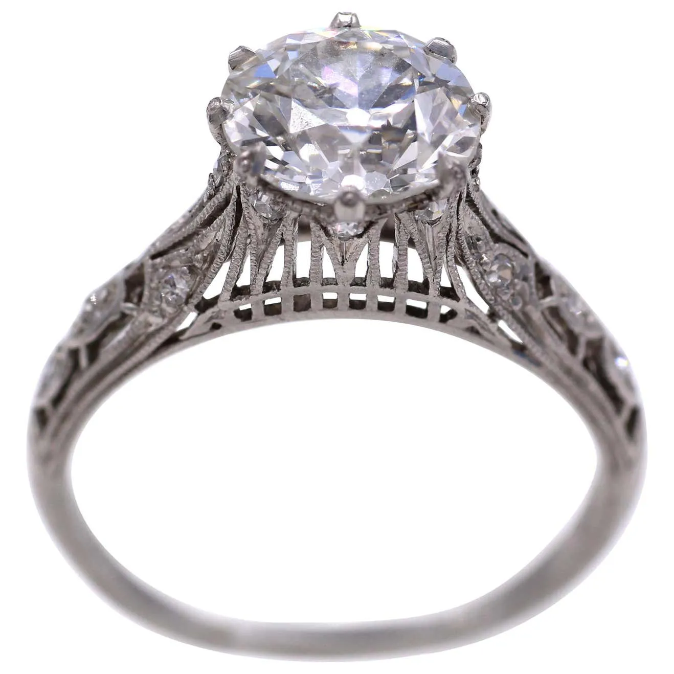 Art Deco Old European Cut Diamond Engagement Ring