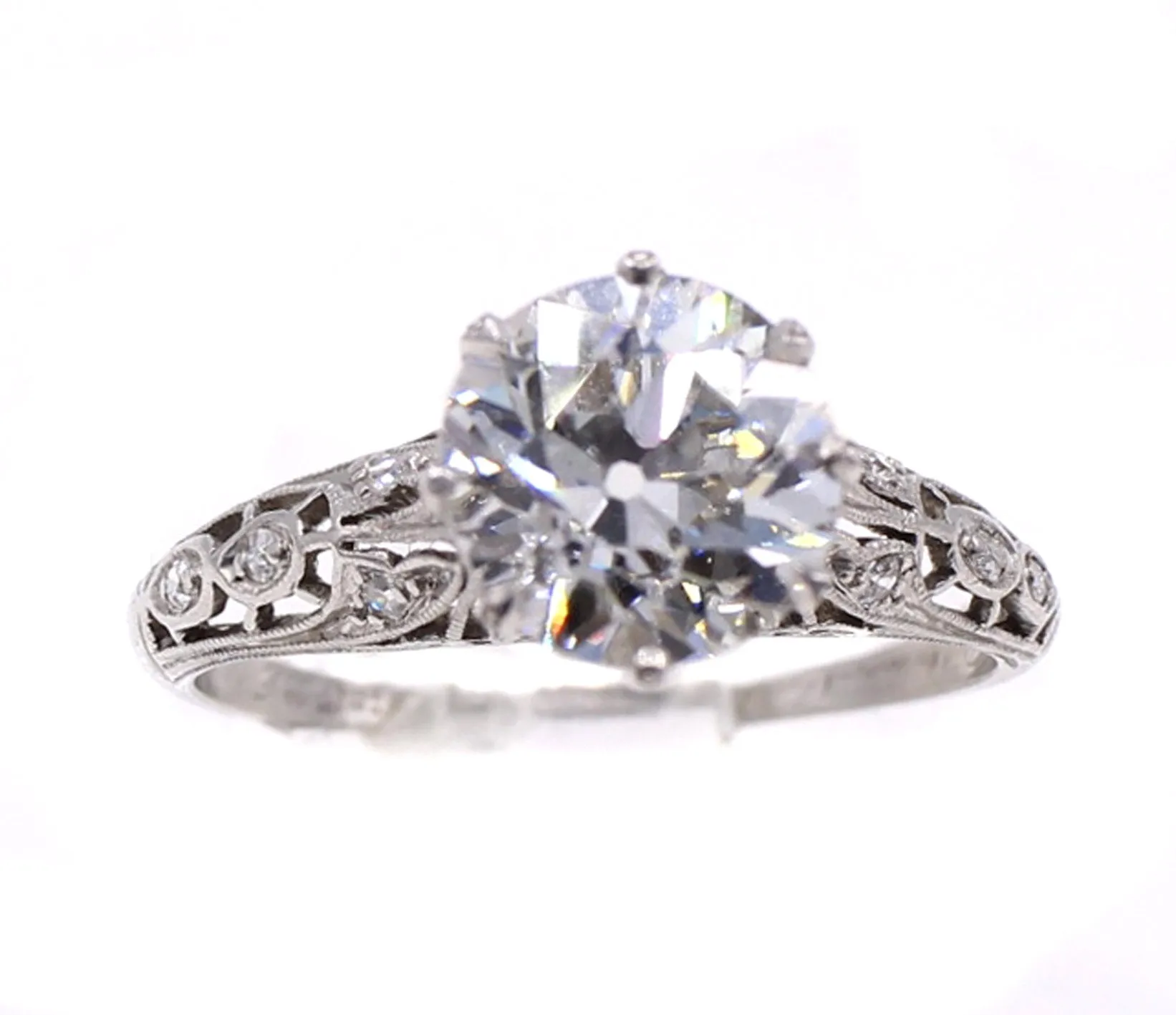 Art Deco Old European Cut Diamond Engagement Ring