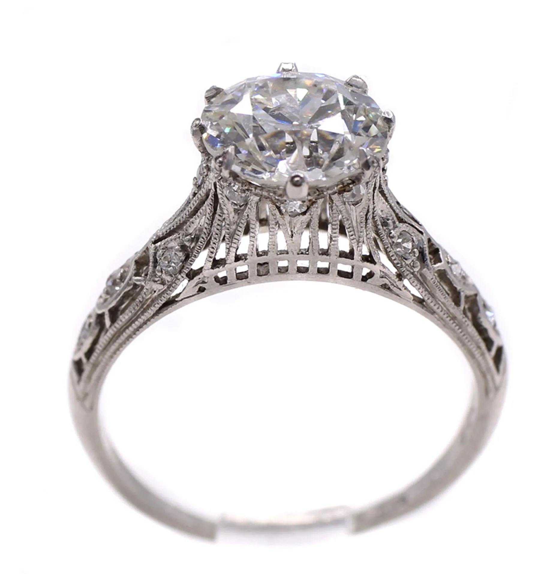 Art Deco Old European Cut Diamond Engagement Ring