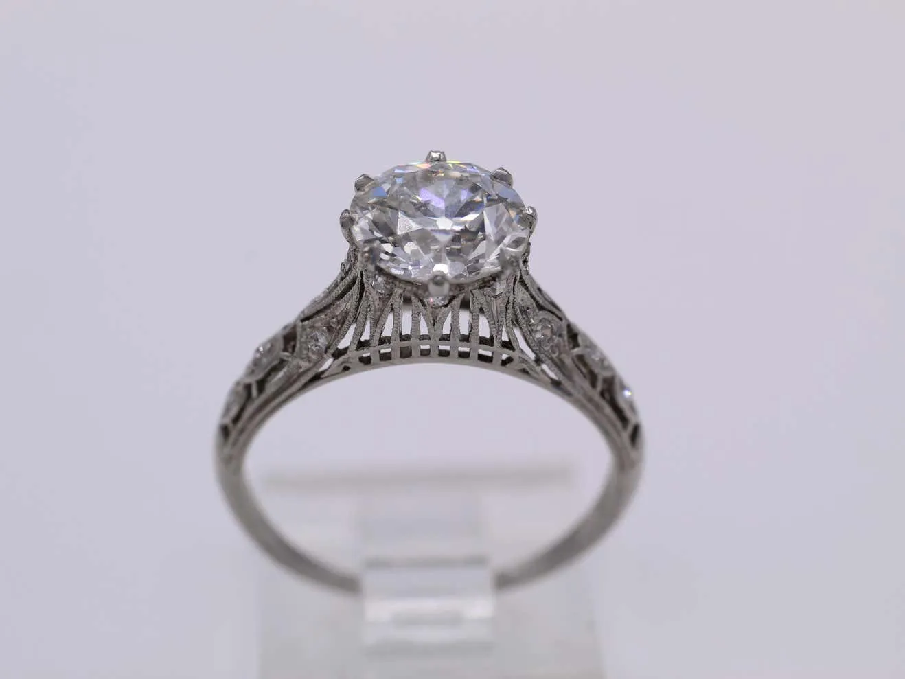Art Deco Old European Cut Diamond Engagement Ring
