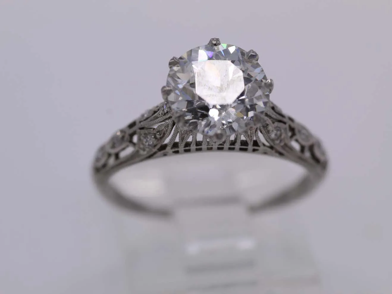 Art Deco Old European Cut Diamond Engagement Ring
