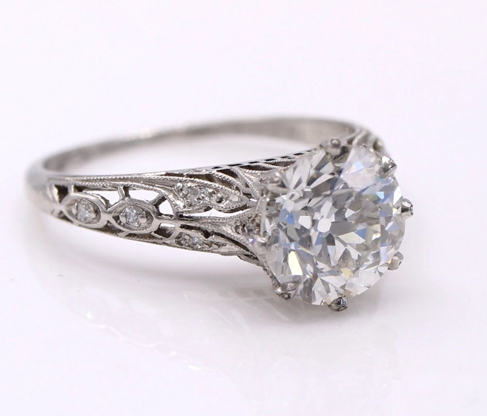 Art Deco Old European Cut Diamond Engagement Ring