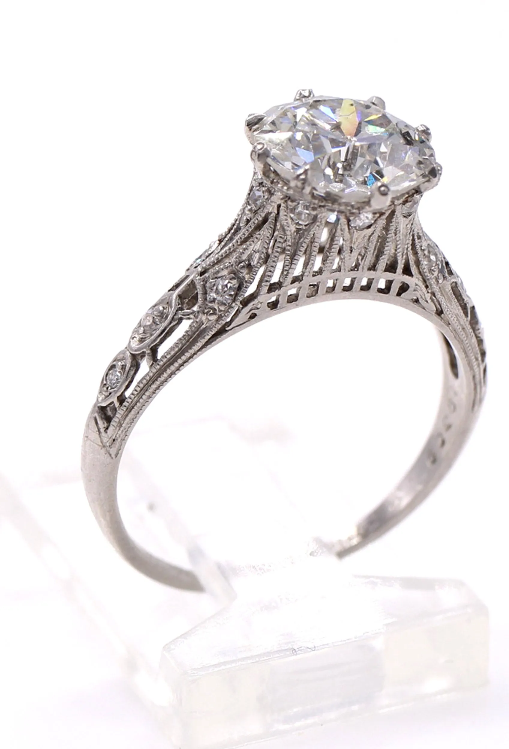 Art Deco Old European Cut Diamond Engagement Ring