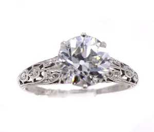 Art Deco Old European Cut Diamond Engagement Ring