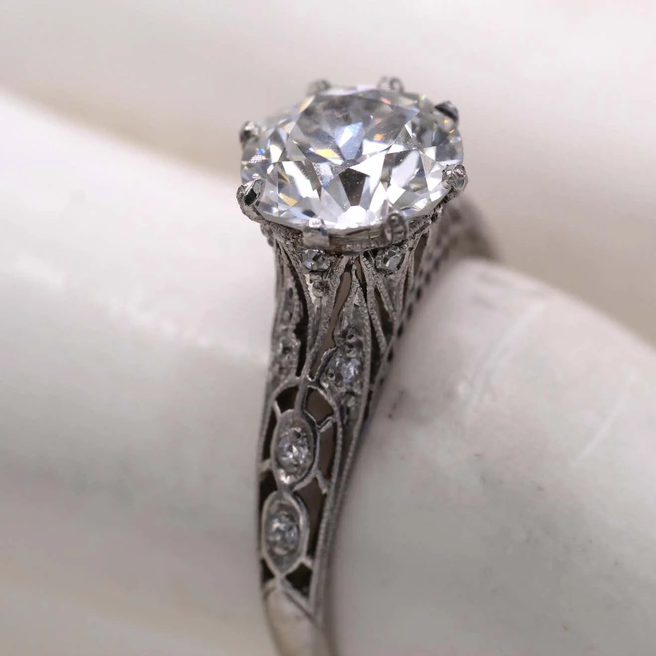 Art Deco Old European Cut Diamond Engagement Ring