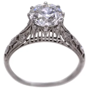 Art Deco Old European Cut Diamond Engagement Ring