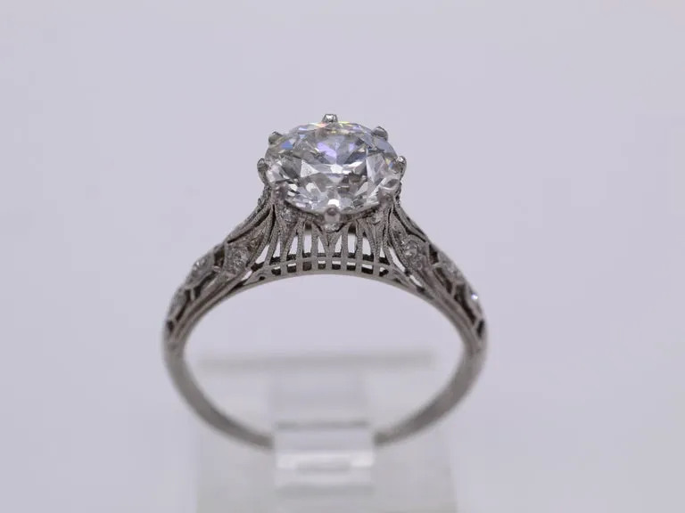 Art Deco Old European Cut Diamond Engagement Ring