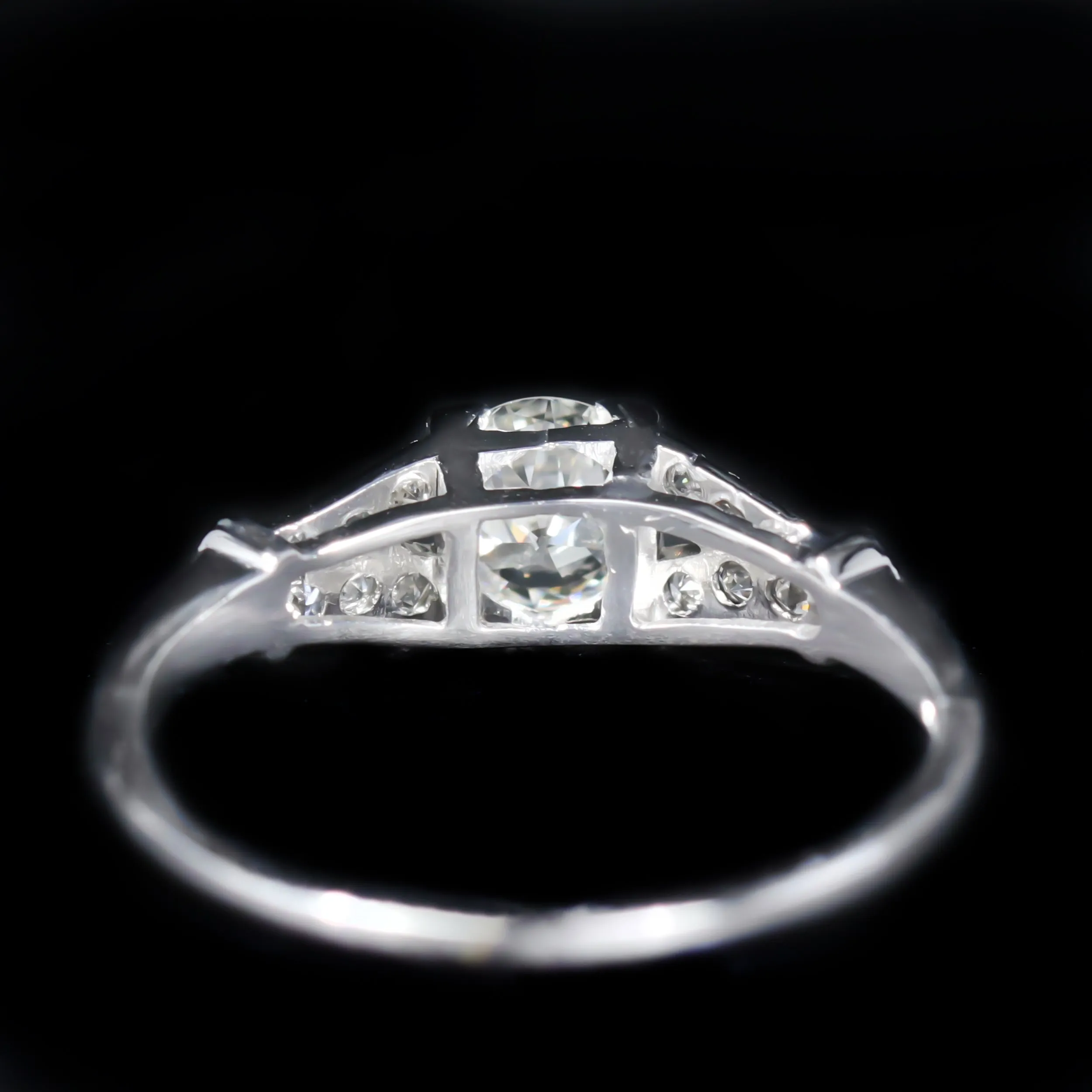Art Deco Platinum 0.42 Carat Diamond Engagement Ring