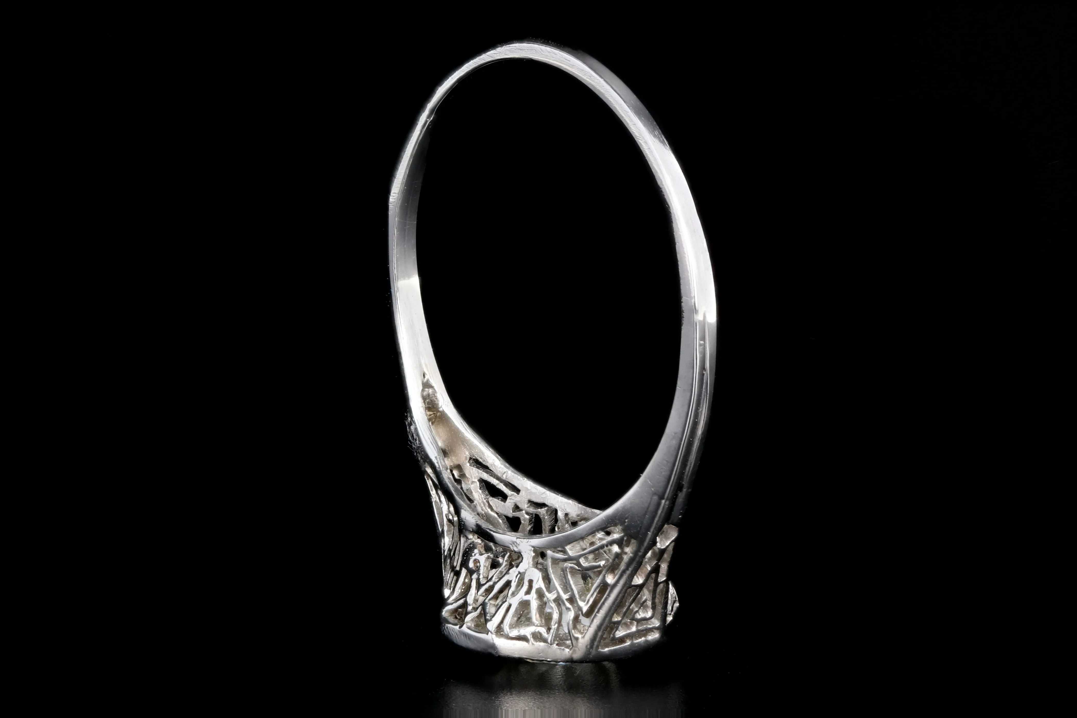 Art Deco Platinum .85 Carat Old European Cut Diamond Engagement Ring