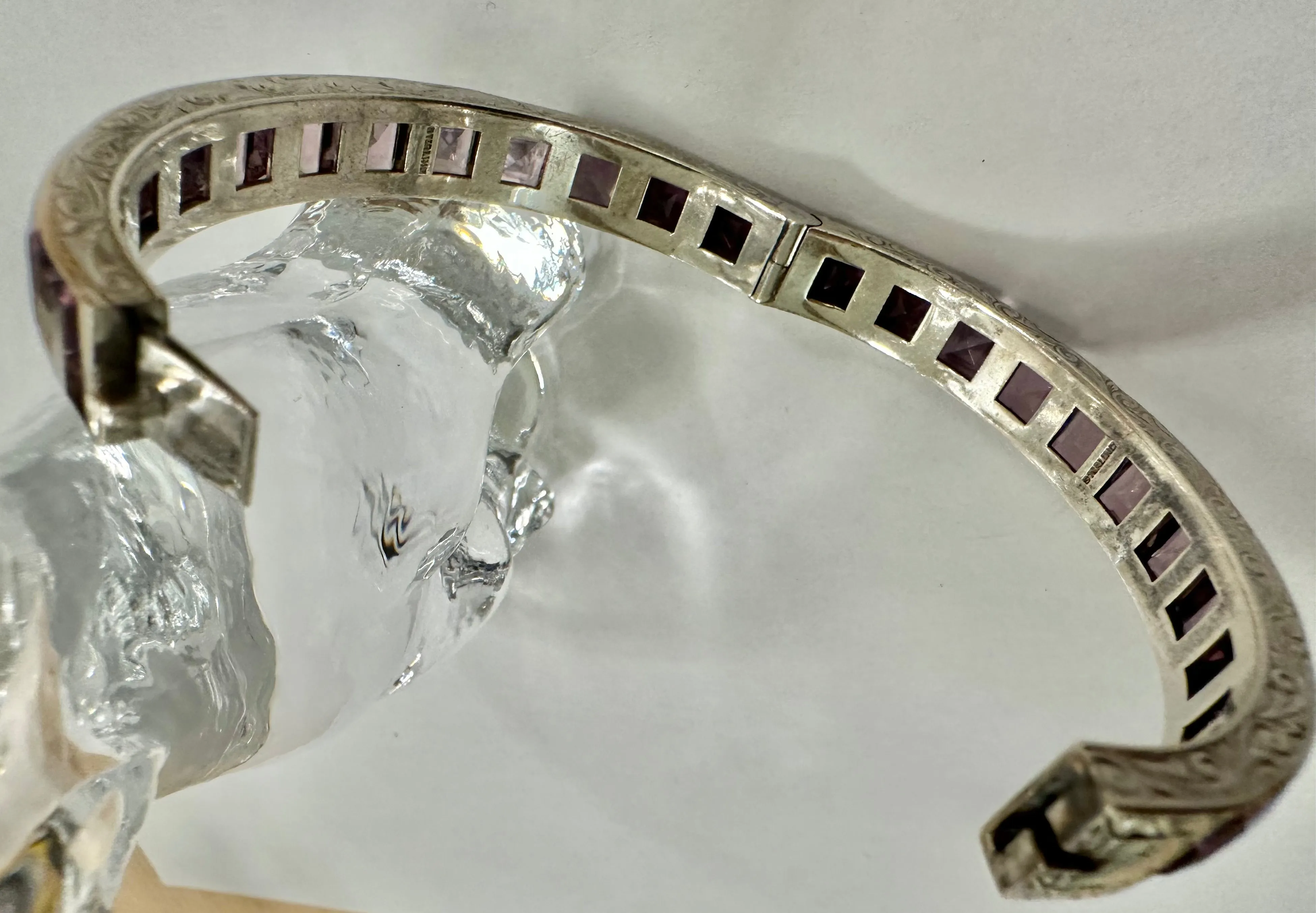 Art Deco Sterling and Paste Bangle