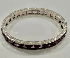 Art Deco Sterling and Paste Bangle