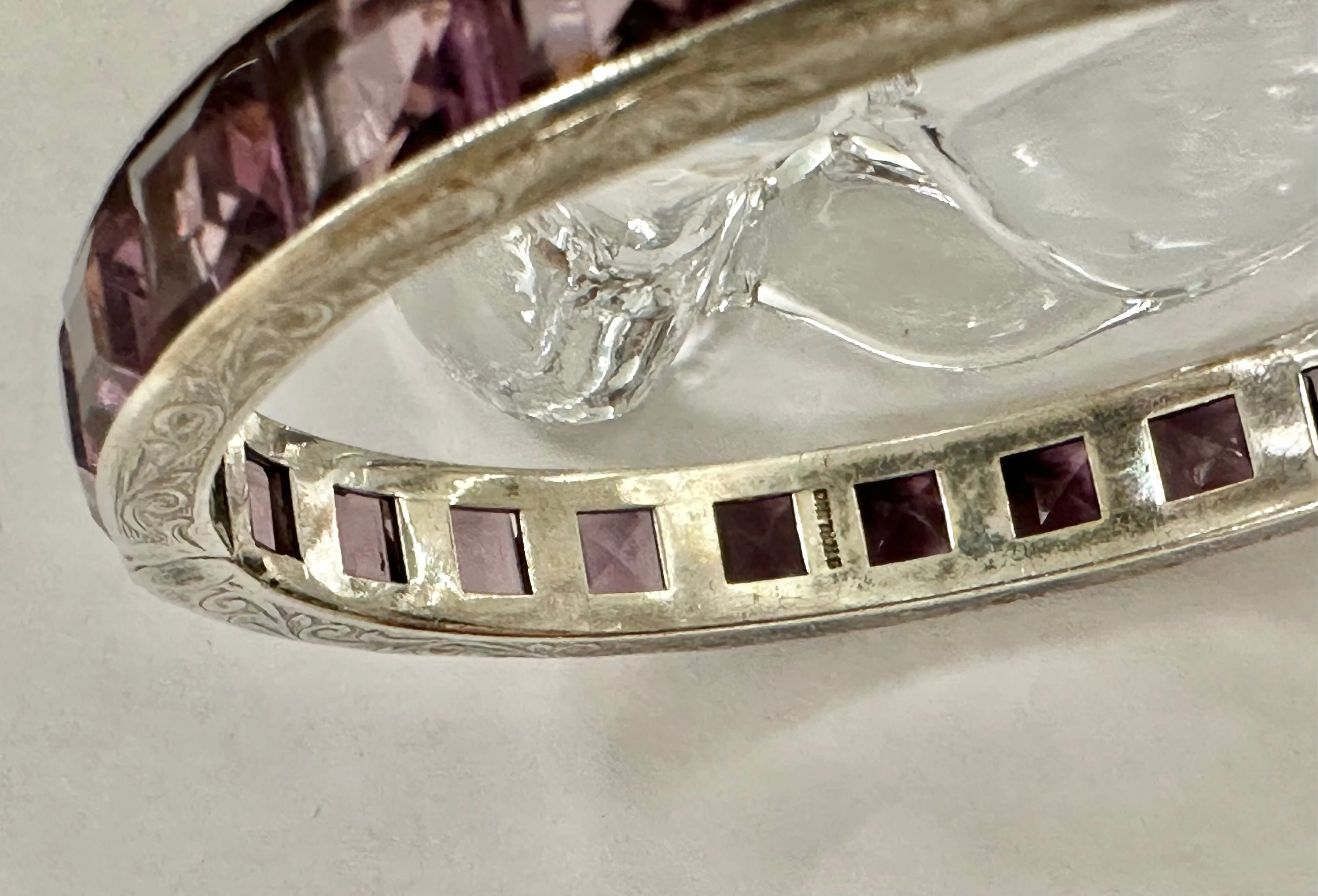 Art Deco Sterling and Paste Bangle