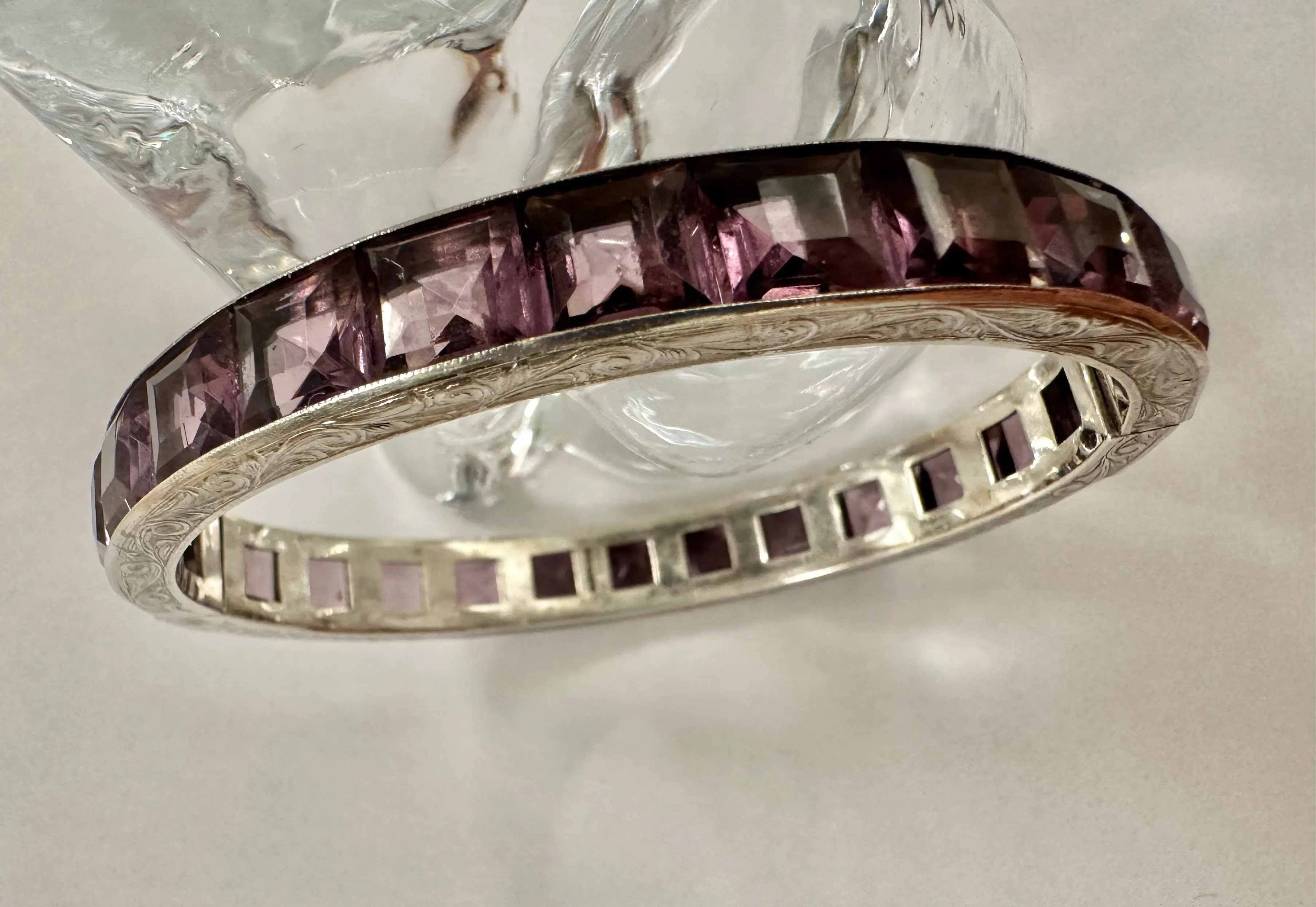 Art Deco Sterling and Paste Bangle