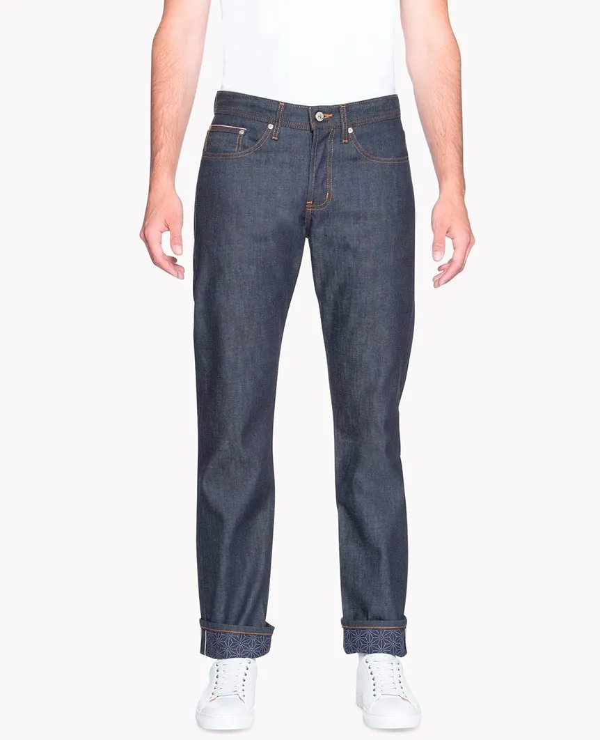 Asanoha Kimono Print Selvedge Indigo Weird Guy