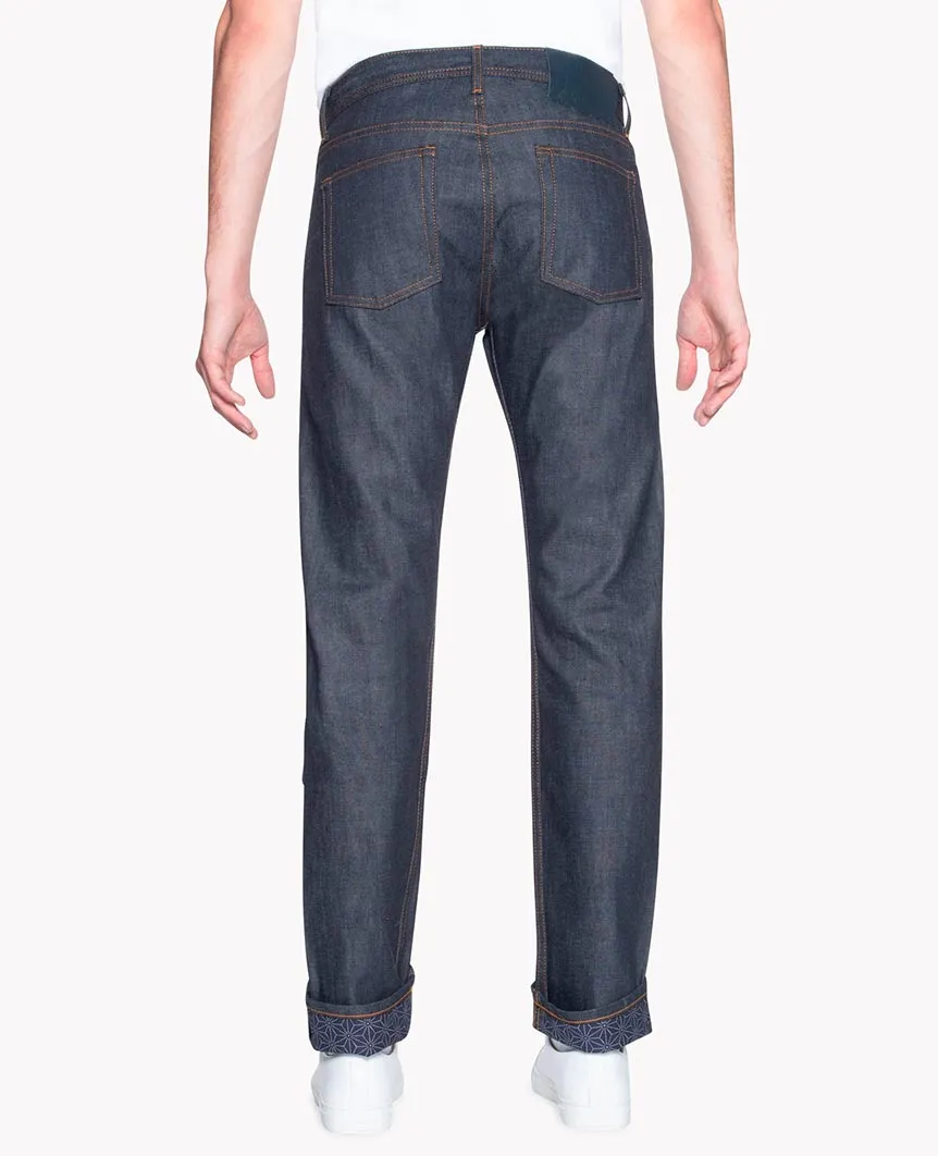 Asanoha Kimono Print Selvedge Indigo Weird Guy