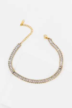 Baguette Stone Tennis Anklet