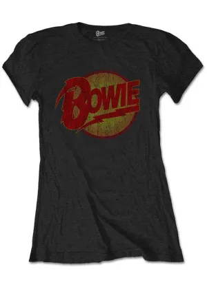 Band Shirts David Bowie Diamond Dogs Girlie T-Shirt Black