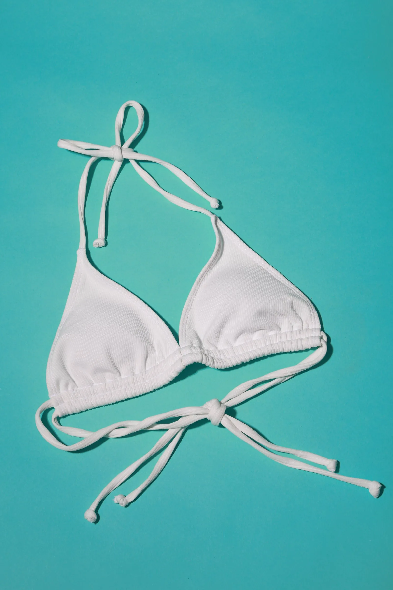 Beach Bunny Ibiza Bikini Top -Ribbed white