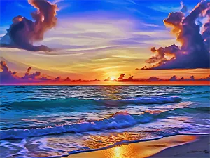 Beach Paint By Numbers Kits UK MJ8552