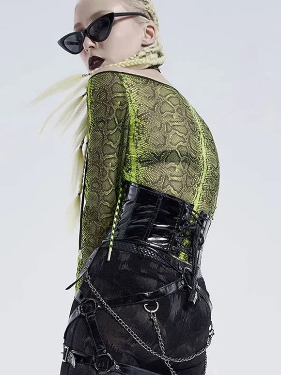 Black Gothic Dresses Python Print Lolita Dress