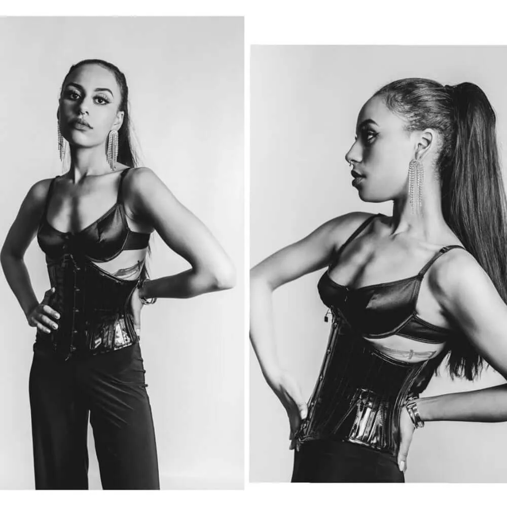 Black PVC Waist Training Waspie Underbust
