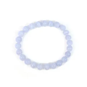 Blue Lace Agate 8mm Beaded Bracelet