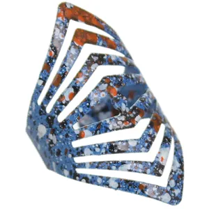 Blue Rustic Spotted Glitter Cuff Ring