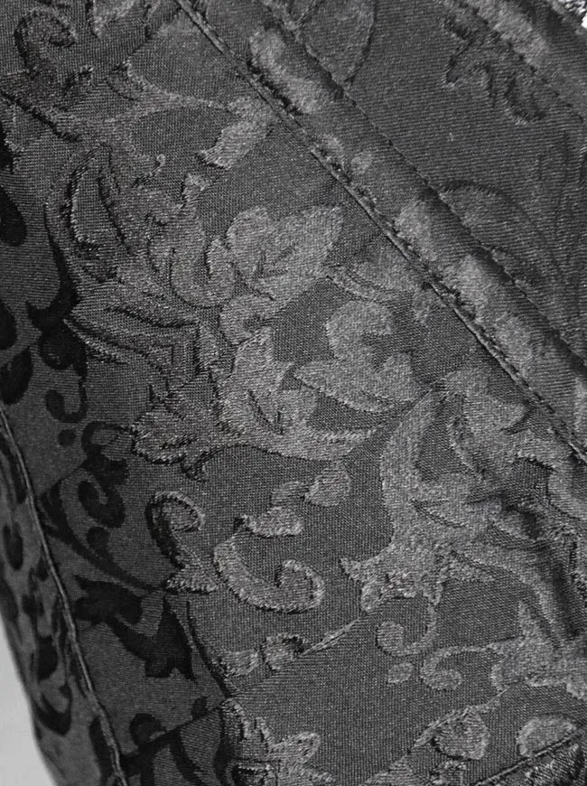 Brocade Steampunk Embroidery Zipper Steel Boned Overbust Corset